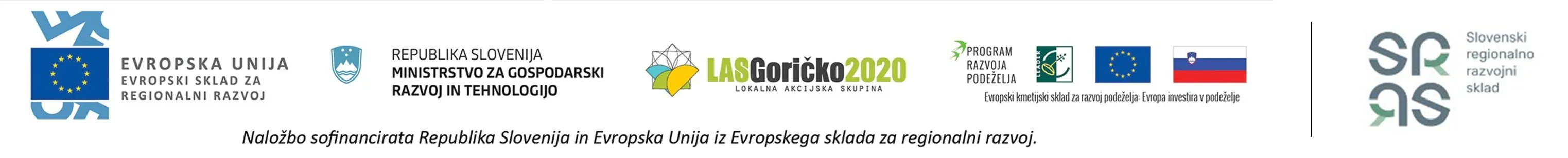 Evropska unija, Evropski sklad za regionalni razvoj; Republika Slovenija, Ministrstvo za gospodarski razvoj in tehnologijo; LAS Goričko 2020; Program razvoja podeželja; Slovenski regionalno razvojni sklad. Naložbo sofinancirata Republika Slovenija in Evropska unija iz Evropskega sklada za regionalni razvoj. Projekt Zeleno Goričko.